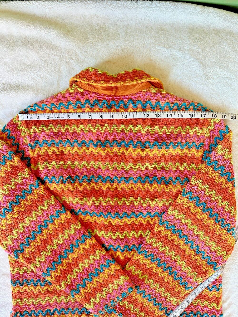 Anu by Natural Multicolor Blazer Large NWT 100% cotton Made in India Boho Artsy - Picture 9 of 9